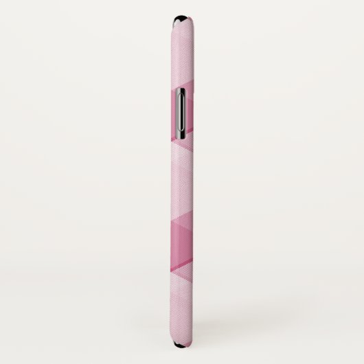 Coques Case-Mate iPhone Chic Pink Plaid Avec Monogramme Diagonal Moderne (Dos/Droite)