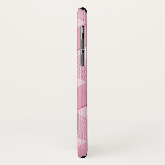 Coques Case-Mate iPhone Chic Pink Plaid Avec Monogramme Diagonal Moderne (Dos/Gauche)