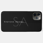 Coques Case-Mate iPhone Chic professionnel noir et blanc Monogramme (Dos (Horizontal))