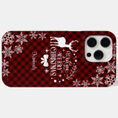 Coques Case-Mate iPhone Chic Red Buffalo MERRY CHRISTMAS Monogramme (Verso (horizontal))