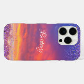 Coques Case-Mate iPhone Chic rose bleu coucher de soleil photo confetti sc (Verso (horizontal))