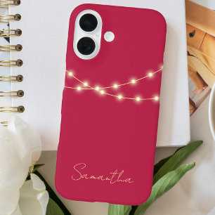 Coques iPhone 16 Chic rose clair moderne Monogramme