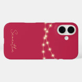 Coques Case-Mate iPhone Chic rose clair moderne Monogramme (Verso (horizontal))