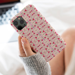 Coque Pour Pour iPhone 14 Pro Max Chic rose et rouge Motif floral élégant