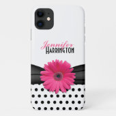 Coques Case-Mate iPhone Chic rose Gerbera Daisy Polka Dot (Dos)