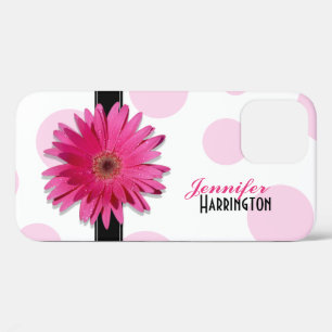 Coques Pour iPhone Chic rose Gerbera Daisy Polka Dot