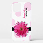 Coques Case-Mate iPhone Chic rose Gerbera Daisy Polka Dot (Verso)