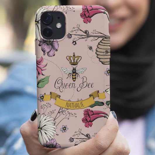 Coques Case-Mate iPhone Chic Rose Gold, Black & Gold Queen Bee & Crown