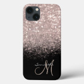 Coques Case-Mate iPhone Chic Rose Gold & Black Monogram (Verso)