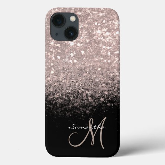 Coques Case-Mate iPhone Chic Rose Gold & Black Monogram (Verso)
