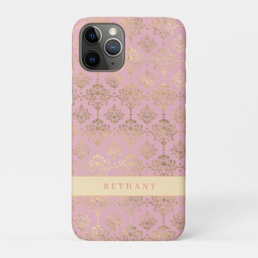 Coques Case-Mate iPhone Chic Rose Gold Damask (Dos)