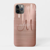 Coques Case-Mate iPhone Chic Rose Gold Driving Brook Metal Monogramme (Dos)