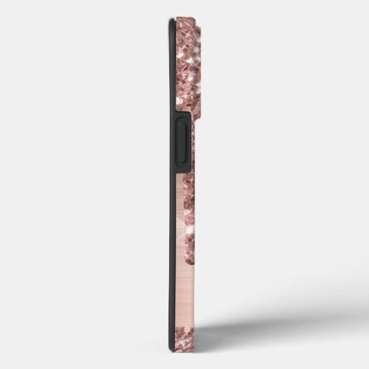 Coques Case-Mate iPhone Chic Rose Gold Parties scintillant Drives Monogram (Verso / Droite)