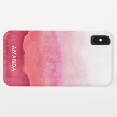 Coques Case-Mate iPhone Chic rose Ombre Aquarelle bulles Monogramme (Dos (Horizontal))