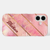 Coques Case-Mate iPhone Chic rose or girly élégant géométrique Coque-Mate (Verso (horizontal))