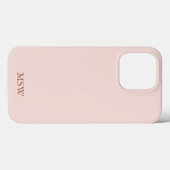 Coques Case-Mate iPhone Chic rose vif initiales monogramme personnalisées  (Verso (horizontal))