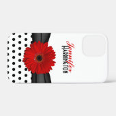 Coques Case-Mate iPhone Chic Rouge Gerbera Daisy Polka Dot (Verso (horizontal))