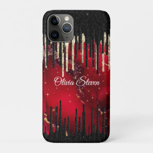 Case-Mate iPhone Case Chic rouge noir gouttes parties scintillant monogr