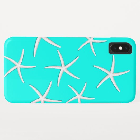 Coques Case-Mate iPhone Chic Starfish bleu turquoise (Dos (Horizontal))