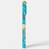 Coques Case-Mate iPhone Chic Turquoise Aqua Blue Gold Diamonds (Verso / Droite)