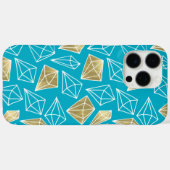 Coques Case-Mate iPhone Chic Turquoise Aqua Blue Gold Diamonds (Verso (horizontal))