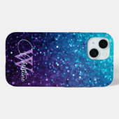 Coques Case-Mate iPhone Chic Turquoise Bleu pourpre Parties scintillant dé (Verso (horizontal))