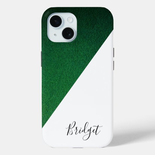 Coques Case-Mate iPhone chic vert & blanc géométrique moderne (Verso)