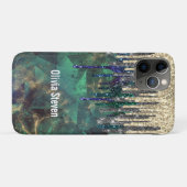 Coques Case-Mate iPhone Chic vert turquoise or parties scintillant gouttes (Dos (Horizontal))