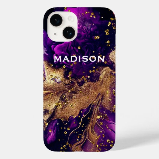 Coques Case-Mate iPhone Chic violet or faux parties scintillant marbling m (Verso)