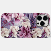 Coques Case-Mate iPhone Chic violet orchidée florale (Verso (horizontal))