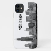 Coques Case-Mate iPhone Chicago Skyline Gravé (Dos)