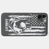 Coques Case-Mate iPhone Chien à drapeau américain, berger allemand des Éta (Dos (Horizontal))