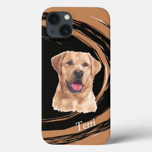 Coques Case-Mate iPhone Chien Abstrait de trieuse du Labrador jaune (Verso)