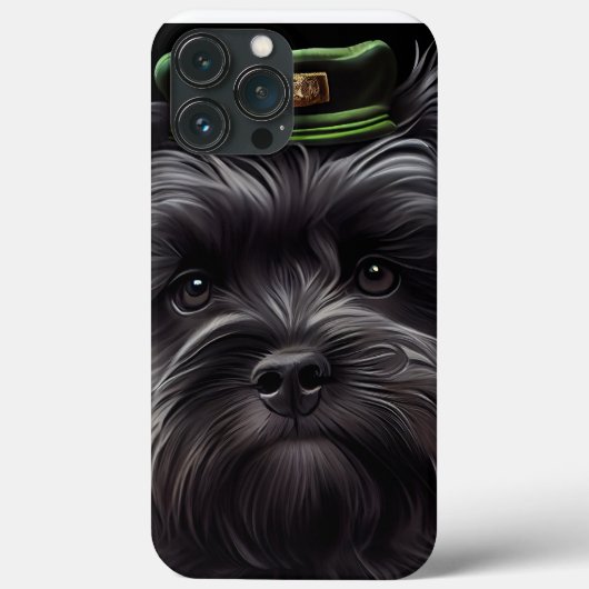 Coques Case-Mate iPhone Chien Affenpinscher en Robe de la Saint Patrick (Verso)