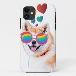 Case-Mate iPhone Case Chien Akita avec la Saint-Valentin coeurs