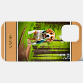 Coques Case-Mate iPhone Chien beagle dans Woods Rustique (Verso (horizontal))