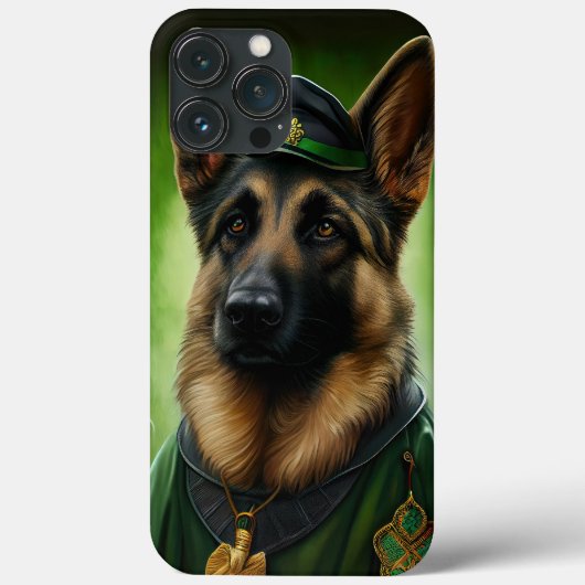 Coques Case-Mate iPhone Chien berger allemand en tenue de jour St. Patrick (Verso)