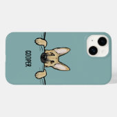 Coques Case-Mate iPhone Chien berger allemand mignon personnalisé (Verso (horizontal))