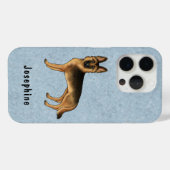 Coques Case-Mate iPhone Chien Berger Allemand Noir Et Tan Avec Nom Personn (Verso (horizontal))