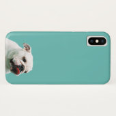 Coques Case-Mate iPhone Chien blanc mignon Bulldog (Dos (Horizontal))