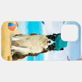 Coques Case-Mate iPhone Chien Border Collie sur la Plage (Verso (horizontal))