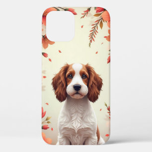 Case-Mate iPhone Case Chien calme adorable dans un cadre floral élégant