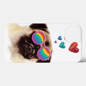 Coques Case-Mate iPhone Chien Carlin avec coeurs Saint-Valentin (Verso (horizontal))