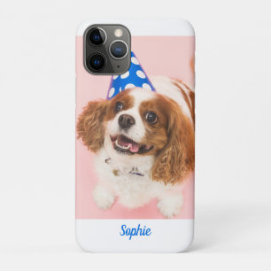 Case-Mate iPhone Case Chien Cavalier Spaniel ou votre photo, nom bleu