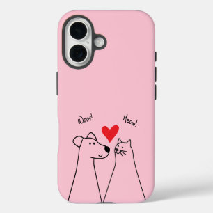 Coques iPhone 16 Chien, chat, amour
