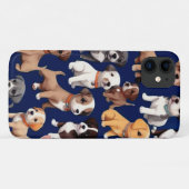 Coques Case-Mate iPhone Chien Chien Chien bleu de la marine Design Motif (Dos (Horizontal))