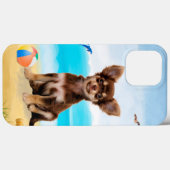Coques Case-Mate iPhone Chien Chihuahua sur la Plage (Verso (horizontal))