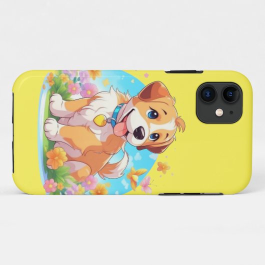 Coques Case-Mate iPhone Chien chiot mignon (Dos (Horizontal))