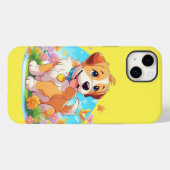 Coques Case-Mate iPhone Chien chiot mignon (Verso (horizontal))