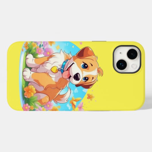 Coques Case-Mate iPhone Chien chiot mignon (Verso (horizontal))